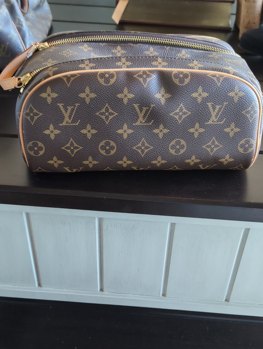 Louis Vuitton Monogram Canvas Toiletry Pouch in Brown and Tan